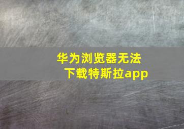 华为浏览器无法下载特斯拉app