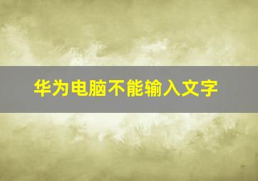 华为电脑不能输入文字