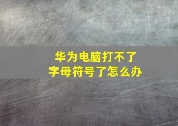 华为电脑打不了字母符号了怎么办