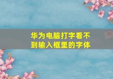 华为电脑打字看不到输入框里的字体