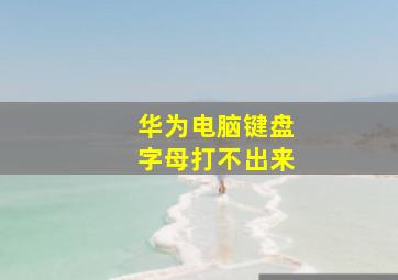 华为电脑键盘字母打不出来