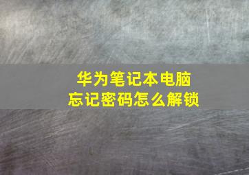 华为笔记本电脑忘记密码怎么解锁