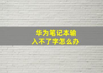 华为笔记本输入不了字怎么办