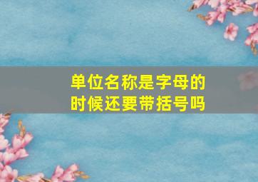 单位名称是字母的时候还要带括号吗