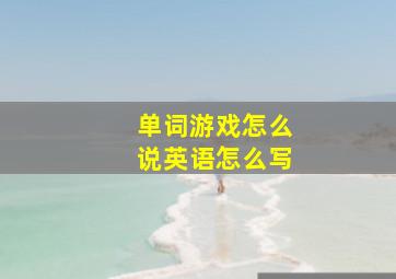 单词游戏怎么说英语怎么写