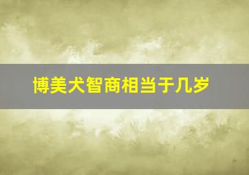 博美犬智商相当于几岁