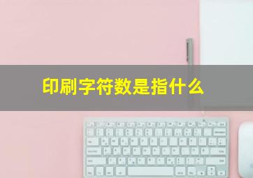 印刷字符数是指什么