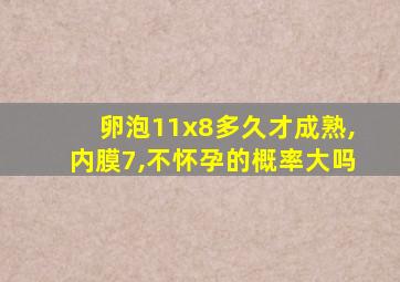 卵泡11x8多久才成熟,内膜7,不怀孕的概率大吗