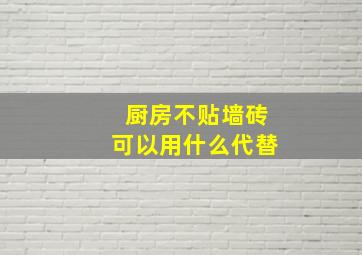 厨房不贴墙砖可以用什么代替