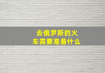 去俄罗斯的火车需要准备什么