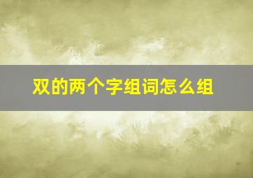 双的两个字组词怎么组