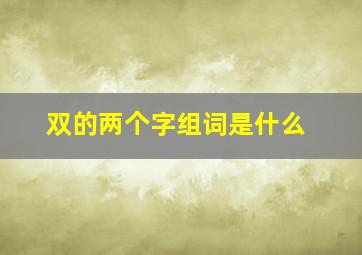 双的两个字组词是什么