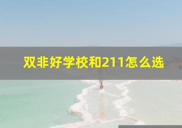 双非好学校和211怎么选