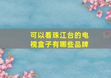 可以看珠江台的电视盒子有哪些品牌