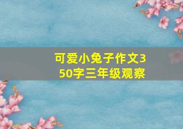 可爱小兔子作文350字三年级观察