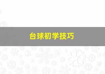 台球初学技巧