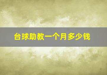 台球助教一个月多少钱