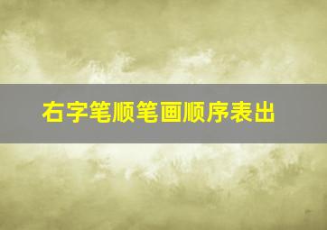 右字笔顺笔画顺序表出