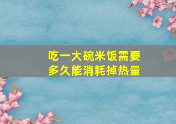 吃一大碗米饭需要多久能消耗掉热量