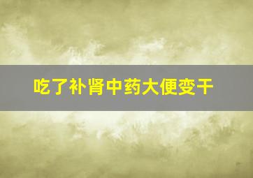 吃了补肾中药大便变干