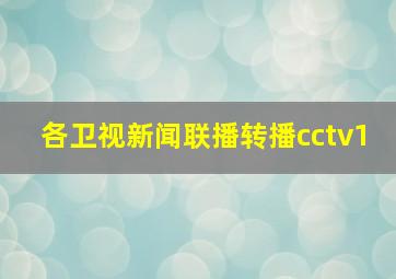 各卫视新闻联播转播cctv1