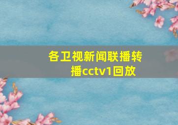 各卫视新闻联播转播cctv1回放