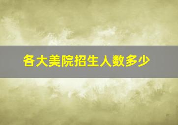 各大美院招生人数多少