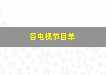 各电视节目单