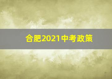 合肥2021中考政策