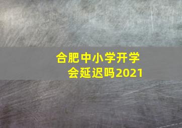 合肥中小学开学会延迟吗2021