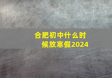 合肥初中什么时候放寒假2024