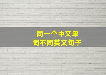 同一个中文单词不同英文句子