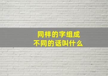 同样的字组成不同的话叫什么