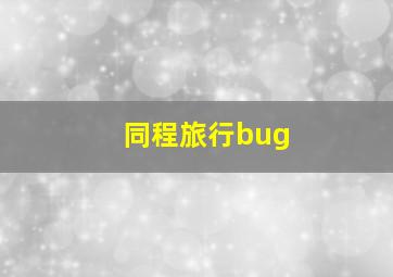 同程旅行bug