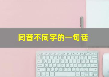 同音不同字的一句话