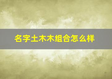 名字土木木组合怎么样