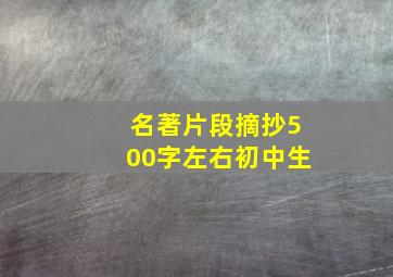 名著片段摘抄500字左右初中生