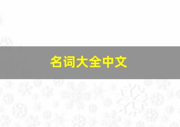 名词大全中文