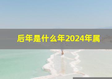 后年是什么年2024年属