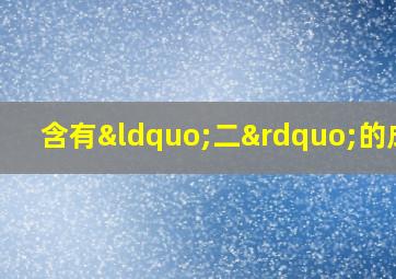 含有“二”的成语