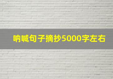 呐喊句子摘抄5000字左右