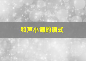 和声小调的调式