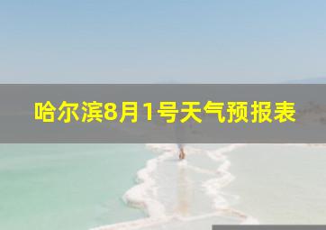 哈尔滨8月1号天气预报表