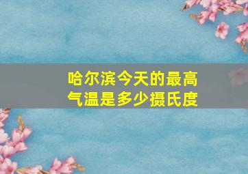 哈尔滨今天的最高气温是多少摄氏度