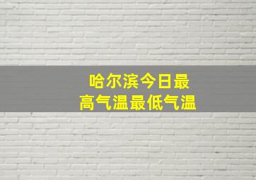 哈尔滨今日最高气温最低气温