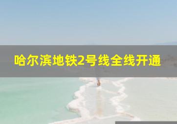 哈尔滨地铁2号线全线开通