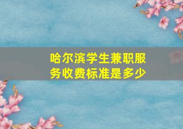 哈尔滨学生兼职服务收费标准是多少