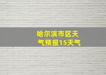 哈尔滨市区天气预报15天气