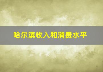 哈尔滨收入和消费水平