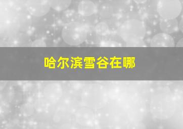 哈尔滨雪谷在哪